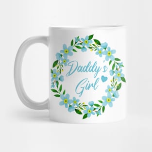 Floral Daddy's Girl, Forget Me Not Floral Wreath Mug